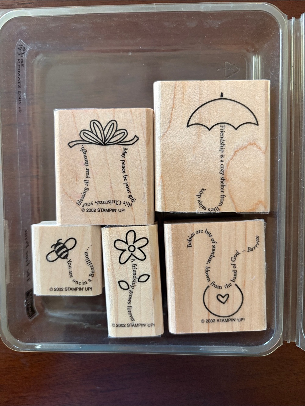Stampin' Up! THE FINE PRINT Stamp Set Baby Christmas Friend